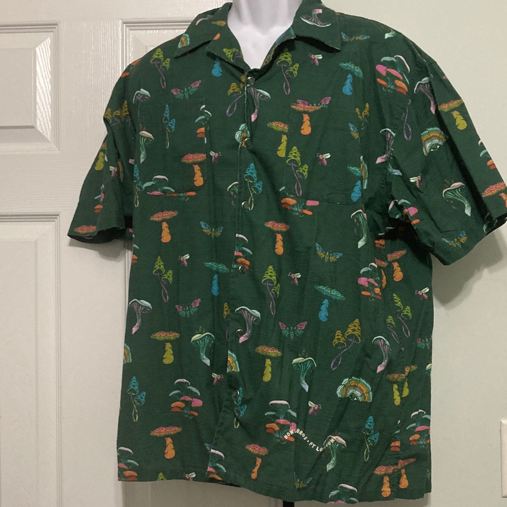Howler Brothers mushroom foraging rare NWOT Pearl snap Ft lonesome embroidery